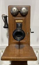 VTG. Antique Northern Electric c1900 Oak Crank Wall Telephone picture