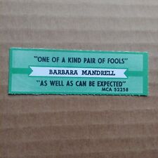 BARBARA MANDRELL One Of A Kind Pair Of Fools JUKEBOX STRIP Record 45 rpm 7