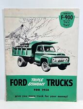 Vintage 1954 Ford F-900 Series Triple Economy Work Trucks Dealer Sales Brochure picture
