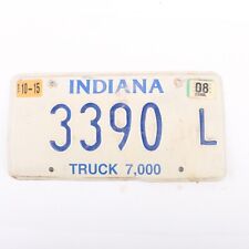 2008 Indiana Truck License Plate 3390L Blue Text White Background picture