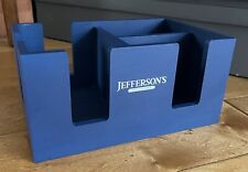 Jefferson’s Bourbon Whiskey Wood Napkin & Straw Holder Bar Caddy Blue BRAND NEW picture
