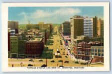 Winnipeg Manitoba Postcard Portage Avenue Main St. Exterior View Building c1940 picture