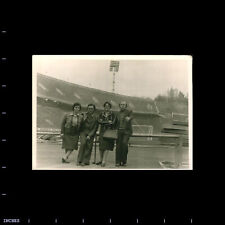 Vintage Photo MEN AND WOMEN BY SOCCER STADIUM picture
