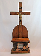 Antique 1904 Koenig Brothers 14 Stations Scroll Altar Crucifix 25.5