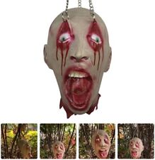 Halloween Scary Head Realistic Hanging Severed Bloody Head Haunted House Costume picture