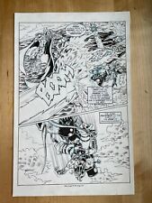 BABY ANGEL X #3 original art 1995 MISSILE shoots her out of SKY HALF SPLASH picture