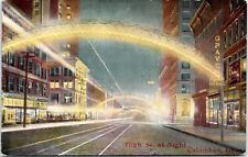 c1908 Postcard. High Street At Night~ Columbus, Ohio.  picture