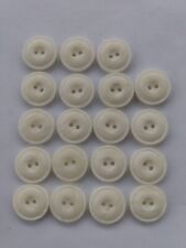 9 VINTAGE  3/4 INCH WHITE  CLASSIC ROUND  2 HOLE MATTE PLASTIC BUTTONS WH17 picture