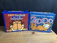 NEW 1997+2000 LOT OF 2 GARFIELD 12 MONTH DAY TO DAY COMIC STRIP DESK CALENDARS picture