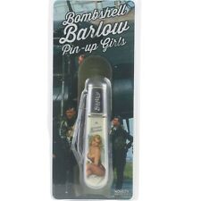 Bombshell Girl WWII Retro Art Barlow 2 Blade Novelty Pocket Knife Blonde picture