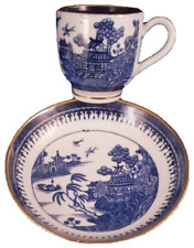 Antique 18thC Caughley Porcelain Nankin Pattern Cup & Saucer Porzellan Tasse picture