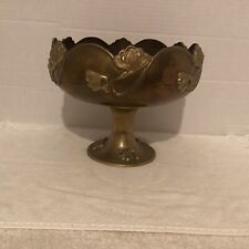 Vintage Brass Art Nouveau Footed Hollywood Regency Bowl India. picture
