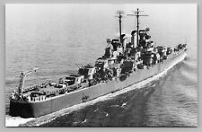 USS Birmingham CL-62 WWII US Navy Photo Cruiser Ship Underway 1943 Postcard  D11 picture
