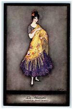 c1910's Victorian Girl La Manola Painted By Jennie Harbour Tuck's Postcard picture
