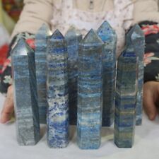 9LB 8Pcs Natural Lapis Lazuli & Pyrite Crystal Point Tower Healing Brazil picture