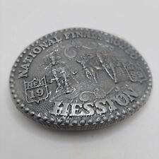 1989 NFR Hesston National Finals Rodeo Belt Buckle Pewter Vintage Adult New picture