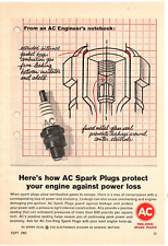 1965 Print Ad AC Fire-Ring Spark Plugs Protect Your Engine against power loss picture