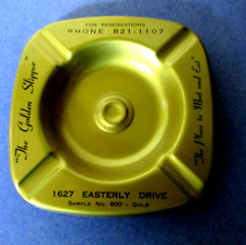 Vintage The Golden Slipper Tin Ashtray Salesman Sample Rare gold No. 600 picture