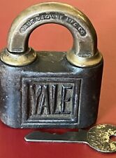 YALE AND TOWNE Vintage/Antique Push-Key Padlock Works Comes with Key picture