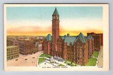 Toronto-Ontario, City Hill, Antique Vintage Souvenir Postcard picture