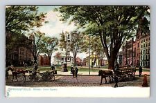 Springfield MA-Massachusetts, Horse and Buggies, Court Square, Vintage Postcard picture