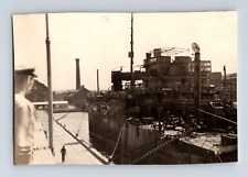 pc01 Original Photo 1942 WWII Burned out Merchant Ship 709a picture