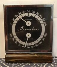 Vintage 1930s-1950s, Airmeter Inc Thermometer, Humidity Gauge, Chrome & Bakelite picture