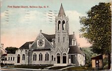 Ballston Spa NY-, First Baptist Church, Religion Vintage c1936 Postcard [dl] picture