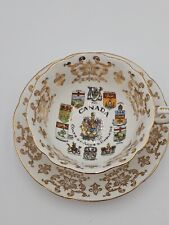 Vintage Paragon 1960s Canada Coats of Arms Bone China Tea Cup & Saucer  picture