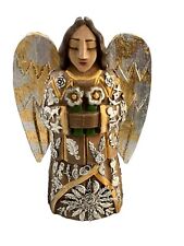 ANGEL Figurine with MILAGROS, LG Mexican ExVotos Santo, Stand or Hang picture