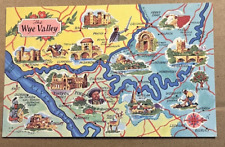 UNUSED POSTCARD -  MAP OF THE WYE VALLEY, BETWEEN ENGLAND & WALES picture