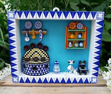 Day of the Dead Kitchen & Dog Shadow Box Handmade & Hand Painted Mexico Folk Art picture