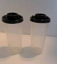 Tupperware Vintage 1981 Salt and Pepper Shakers Black Seals New picture