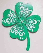 Lucky Four Leaf Clover Hanging Wall Clock Laser Cut 4 Leaf Clover Mandala Clock picture