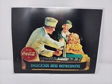 Coca-Cola Retro Tin Metal Advertising Sign Delicious And Refreshing Wall Bar picture
