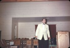 1960s Man Performing Singing at Wedding in Tuxedo Vintage 35mm Slide picture