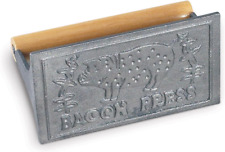 Kitchen Rectangular Bacon Press and Steak Weight Heavyweight Cast Iron with Wood picture