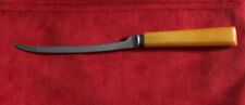 Vintage Henry’sStainless 9” Tomato Knife Serrated w/Butterscotch Bakelite Handle picture