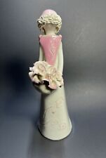 Vintage Paule Lefebure Quebec Porcelain Figurine Faceless Lady Pink Flowers picture
