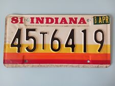 1981 Indiana License Plate 45T6419 picture