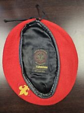 BSA Red Wool Beret - size 6 7/8 - 7 picture