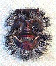 Demon or Jaguar Mask Tusks Hair Brows & Beard Handmade Guerrero Mexican Folk Art picture