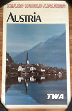 Large Vintage TWA Austria Travel Poster 45x30