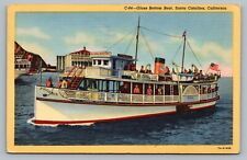 1948 Santa Catalina California Phoenix Glass Bottom Boat Flags Postcard Vtg A7 picture