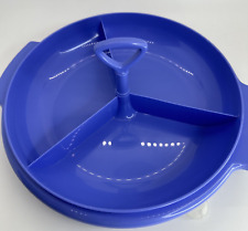 Tupperware Suzette Small Divided Party Server #608 Blue NOS PERFECT IN ORIG WRAP picture