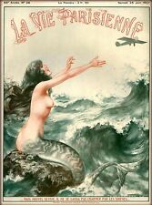 1927 La Vie Parisienne Mermaid & Airplane France Travel Ad Poster Print 13x19 picture