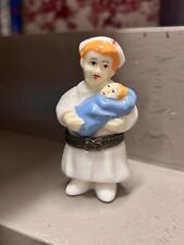 Vintage Porcelain Limoges Trinket Box Rare Nurse Holding Baby picture