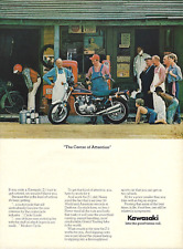 1974 Kawasaki Z-1 Motorcycle Barber Shop The Center Of Attention vtg Print AD picture