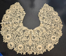 ANTIQUE,19th Century, THE MOST DELICATE & BEAUTIFUL,LACE,COLLAR,HUGE #4 picture