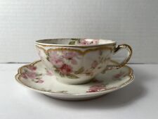 Early Haviland & Co. Limoges France CUP & SAUCER SET Pink Flowers picture